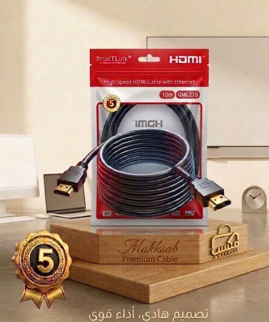 كابل HDMI عالي السرعة مع إيثرنت  High Speed HDMI Cable with 10M موديل (GML210)