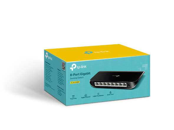 TL-SG1008D سويتش TP-Link جيجابت 8 منافذ – توزيع إنترنت سريع ومستقر